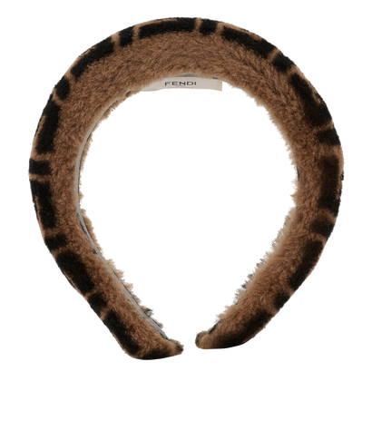 Fendi Zucca FF Headband, &pound;210, Accessories, Brown, Shearling, Front view